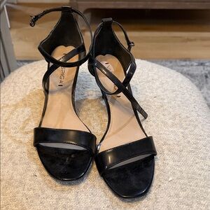 Via Spiga Black Strappy Heels